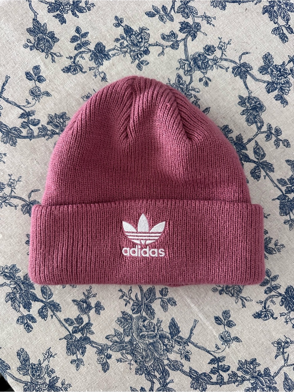 adidas Rose Pink Ribbed Trefoil Cuffed Beanie